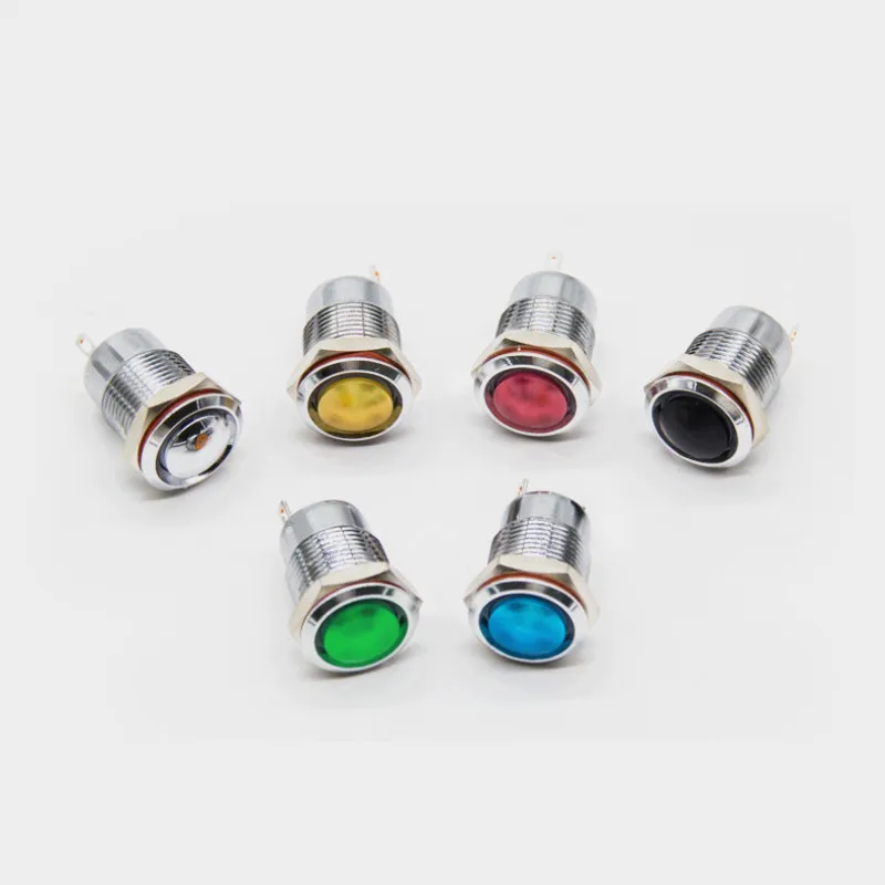 Oxygen Self-locking/Self-reset 12 mm Metal Button Switch Arc Surface Waterproof Reset Start Door Bell Small Round