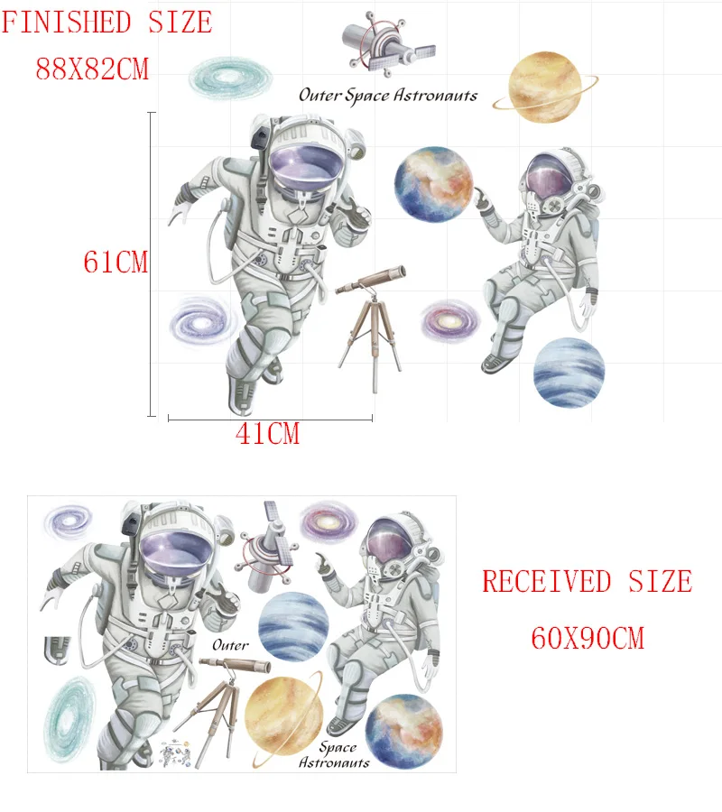 Креативные космические космонавты настенные наклейки Вселенная планеты украшения виниловые настенные стикеры Плакаты для детской комнаты домашний декор