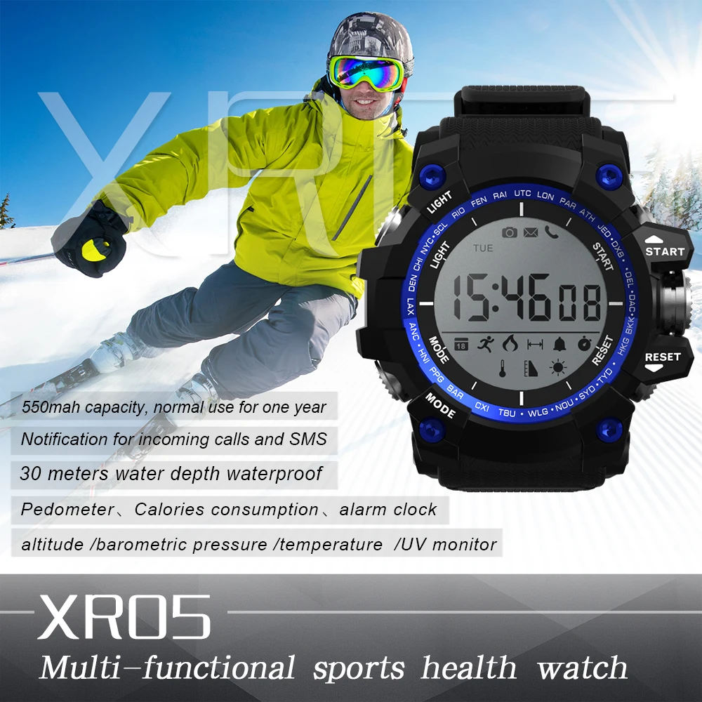 XR05 измеритель высоты, профессиональные спортивные умные часы, водонепроницаемые IP68 Bluetooth, Смарт-часы, поддержка 30 м, напоминание о звонке для дайвинга