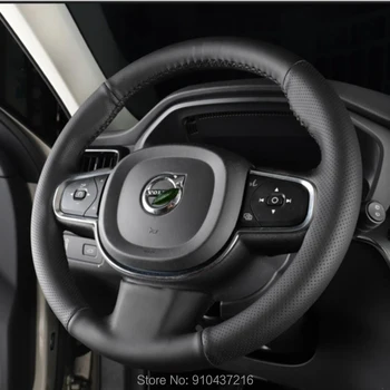 

Customize DIY Hand-stitched Car Steering Wheel Cover Black Leather for Volvo XC90 s60l S90 S60 V40 V60 XC60