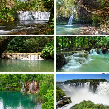 

Nitree Blue Sky Waterfall Stream Landscape Forest Natural Scenery Scenes Backdrop Photo Studio Photography Background Vinyl