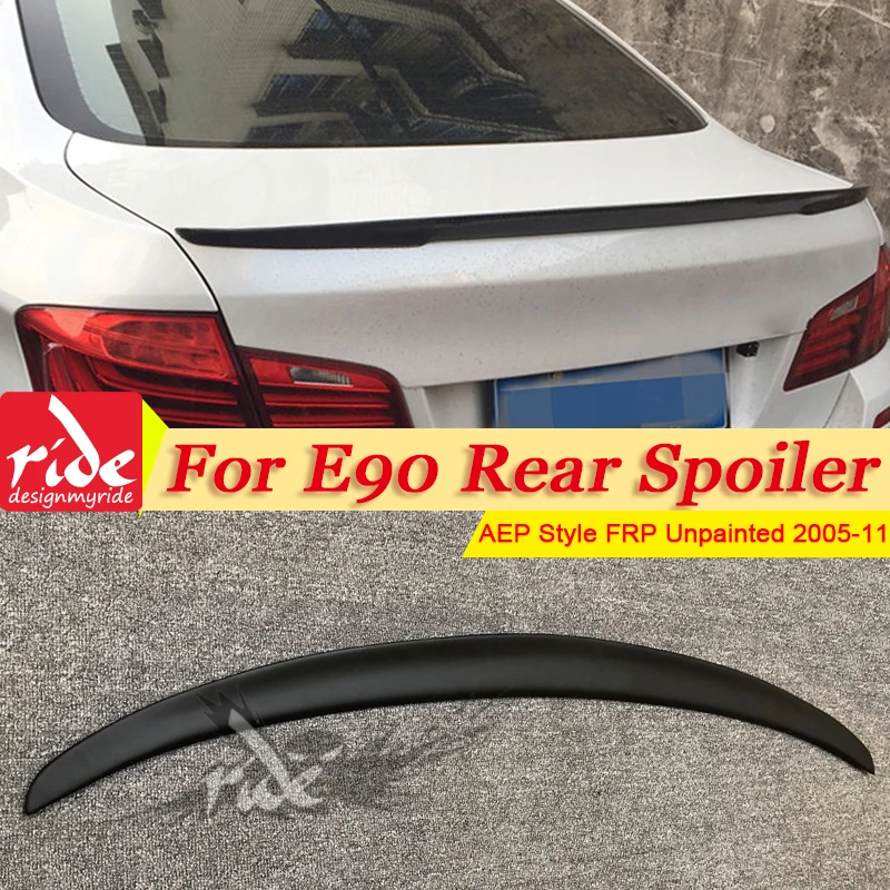 

E90 FRP Unpainted Black Rear Trunk Boot Lip Wing P Style For BMW 3 Series 323i 325i 328i 330i 335i Trunk Spoiler Wing 2005-2011