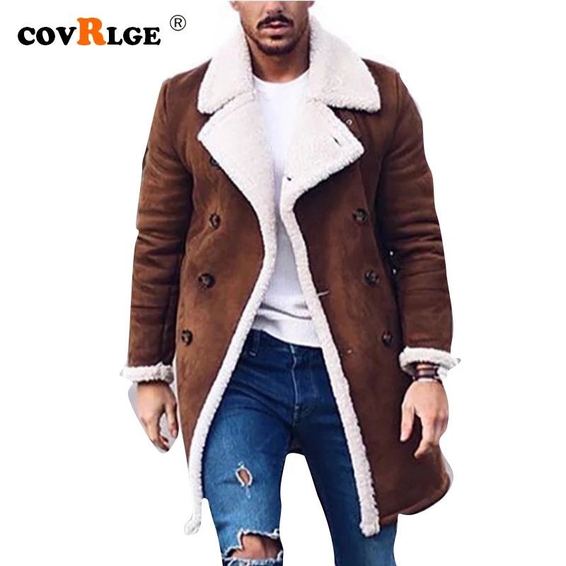 

Covrlge Men's Jackets And Coats Winter Thicken Warm Jacket Vintage Outwear Windproof Jacket Men Fleece Men Parkas Clothes MWD002