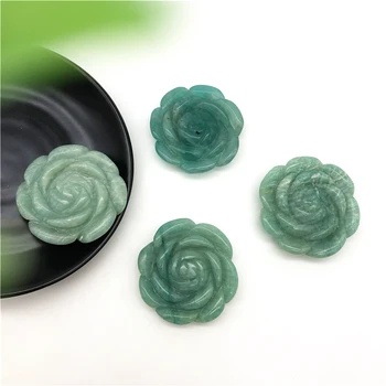 

Drop Shipping 1PC Natural Amazonite Crystal Rose Flower Hand Carved Crystal Flowers Healing Stones Natural Stones and Crystals