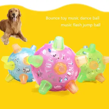 

1pc Pet Ball Toy Electric Glow Jumping Ball Pet Dog Novelty Music Dancing Ball Toys Chew Molar Luminous Ball Cat Bounce G4X0