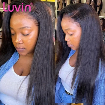 

LUVIN 26 Inch 4x4 5x5 6x6 Closure Wig Lace Front Human Hair Wigs Brazilian Straight Glueless Frontal Wig Pre Plucked Baby Hair