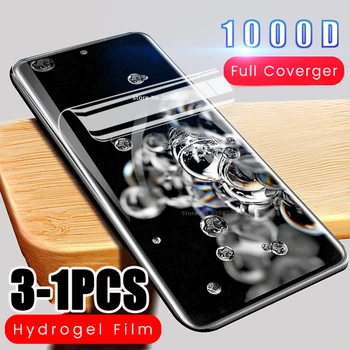 

3-1pcs 1000d soft hydrogel screenprotector film for samsung galaxy s20 ultra s10e s10 5g s9 s8 plus curved edge cover guard film