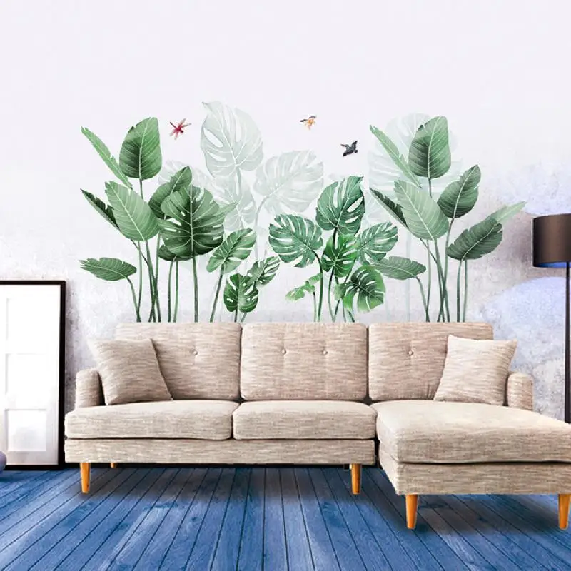 Removable 3D Green Plant Wall Stickers DIY Large Leaf Art Decoration Stickers Family Living Room Bedroom Removable 3D Green Plant Wall Stickers DIY Large Leaf Art Decoration Stickers Family Living Room Bedroom