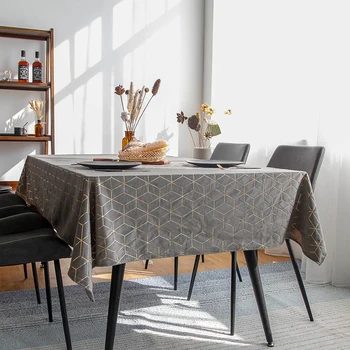 

Rectangle Wrinkle Resistant Spillproof Nordic Style Home Decor Table Cloth Jacquard Geometric Desk Square Kitchen Dinning Party