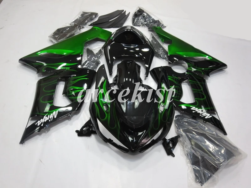 4 подарки набор обтекателей ABS подходит для kawasaki Ninja ZX6R 636 2005 2006 6R 05 06 ZX-6R набор обтекателей зеленый черный матовый