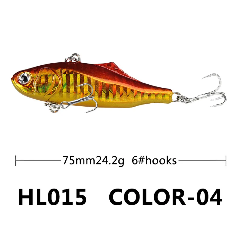 color-04 Рыболовные приманки 7,5 см/24 г Leurre Souple Esfishing Jig Fishing Jig Spinner Tackle Sinking Jigbait Vibe Metal Vib Lure - Цвет: color-04