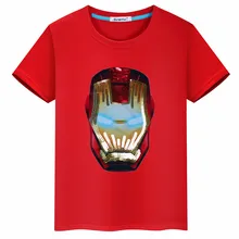 Детская одежда с героями мультфильмов; Новинка года; стильный светодиодный тканевая наклейка Железного человека для мальчиков; модные базовые Топы