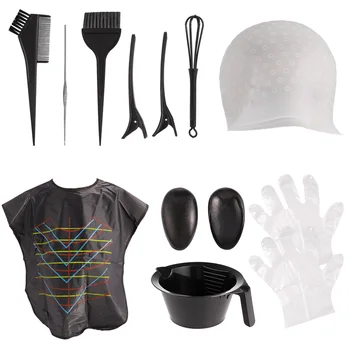 

1 Set Convenient Hair Dyeing Tool Disposable Hair Dyeing Cloth Hairdressing Ear Cover Hair Clips Dyeing Brushes for Salon (Black