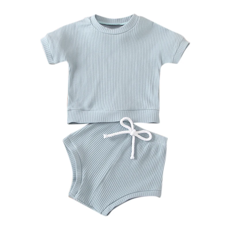 

Baby's set Short Sleeves Pure Color Tee Top Shorts Toddler Set Two Piece In One Set Children's Clothes