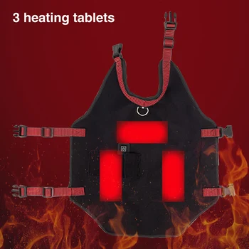 

Winter Warm Dogs Cold Weather Electric Temperature Adjustment Pet Heating Vest 3 Level Comfortable USB Charging Soft Washable