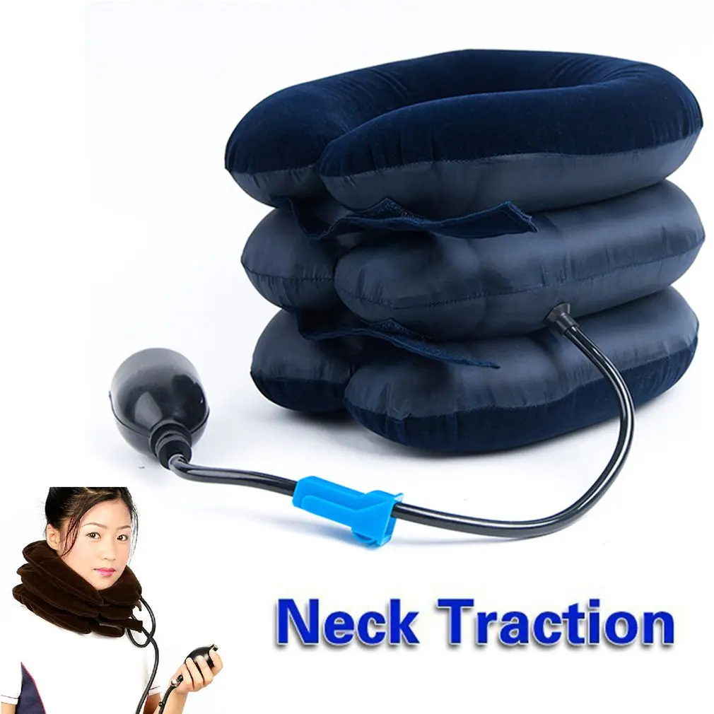 Inflatable Collar Neck Cervical Vertebra Traction Soft Brace Massage Relieve Headache Head Back Shoulder Neck Pain Massager