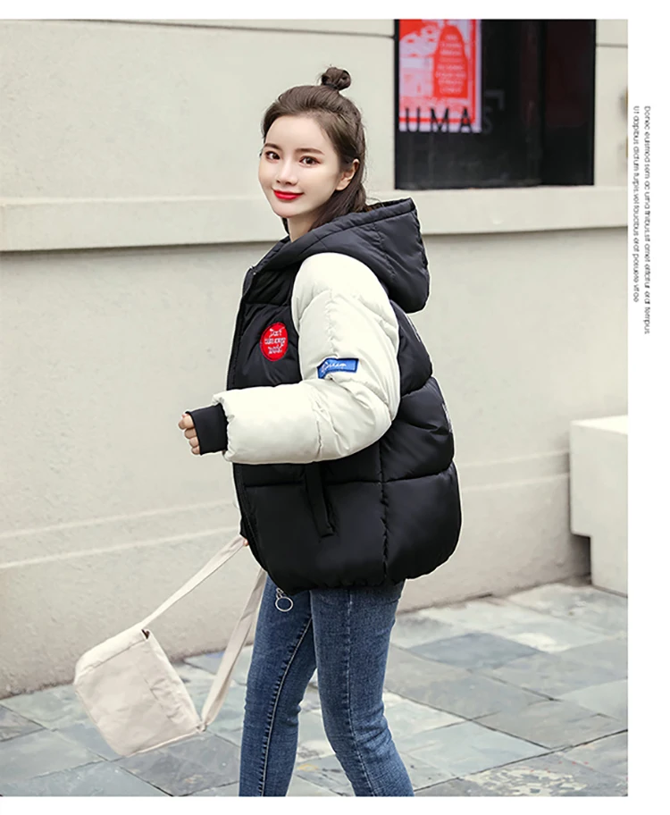 According to Nalini Winter New Style Korean-style down Jacket Women's Short down Coat Student Uniform Cotton Coat Loose-Fit