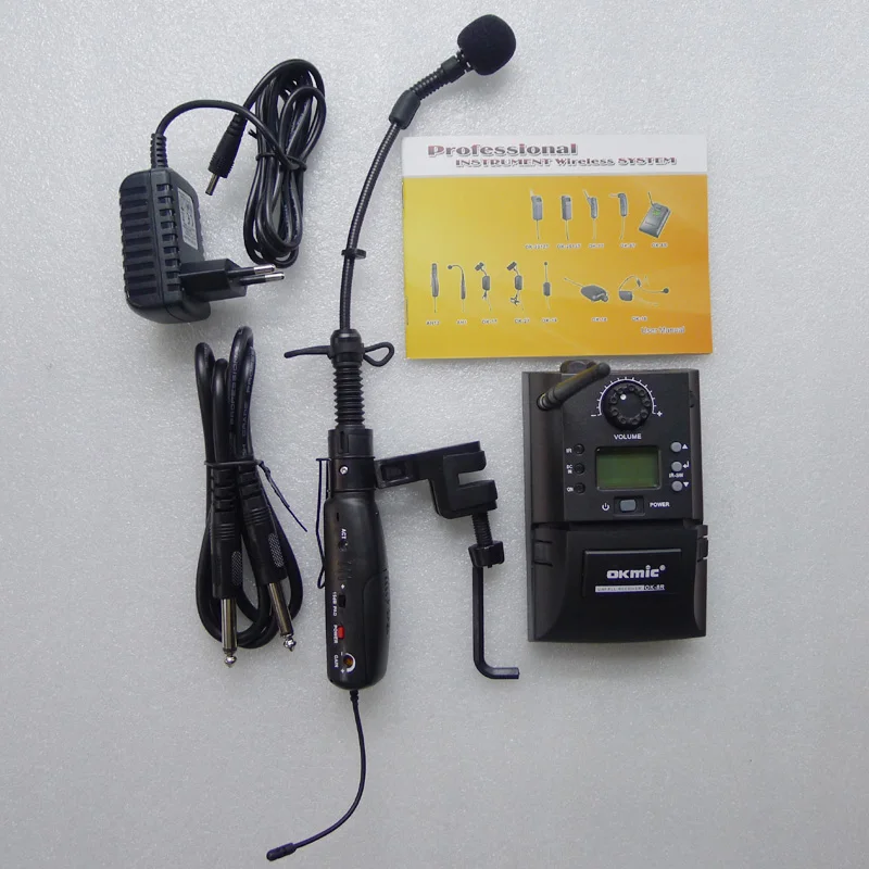 OKMIC OK-8R AH1 830-842MHz UHF PLL 악기용 무선 마이크 시스템 (색소폰, 바이올린, 플루트, 구젱, 병, 조롱박, 실크용)