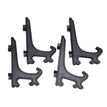 

4X dish rack dish holder dish stand for photos 12.5*7.5cm Black