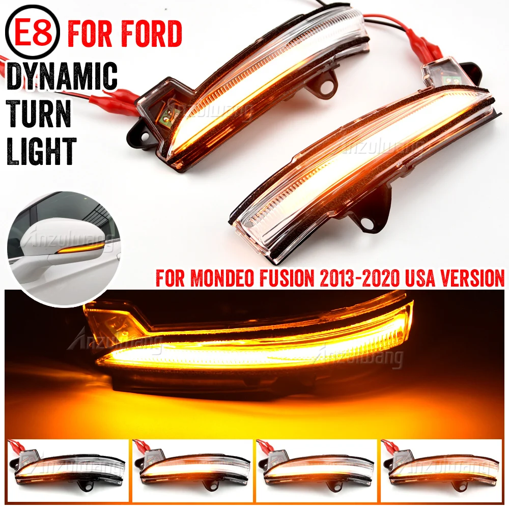 Flashing Car Lamp Turn Signal Light Side Mirror Blinker Indicator For Ford Mondeo Fusion 2013
