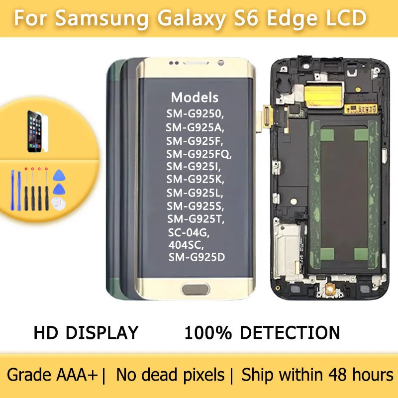 AMOLED для Samsung Galaxy S6 Edge SM-G9250 G925F G925D 5 1 дюйма ЖК-дисплей сенсорный экран цифровая