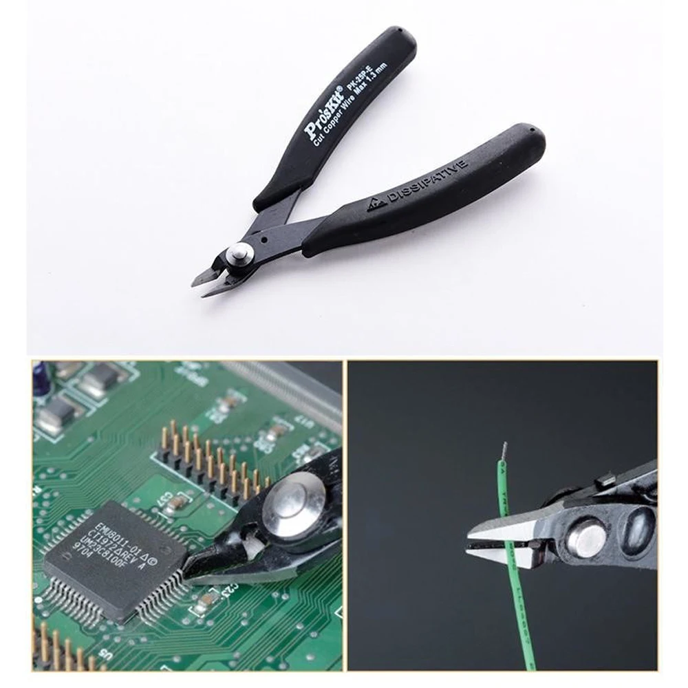 Pro'sKit антистатические диагональные режущие плоскогубцы электрика кабель режущие плоскогубцы для медной проволоки прецизионные детали ножницы инструменты