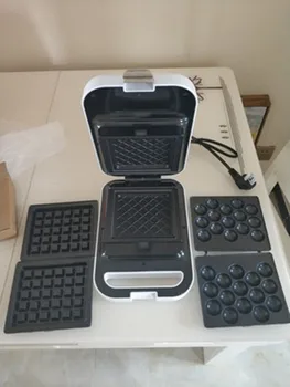 

220V Electric Waffle Machine Household Multifunctional Sandwich Breakfast Bread Toaster Machine Waffle Maker With 3 Plates