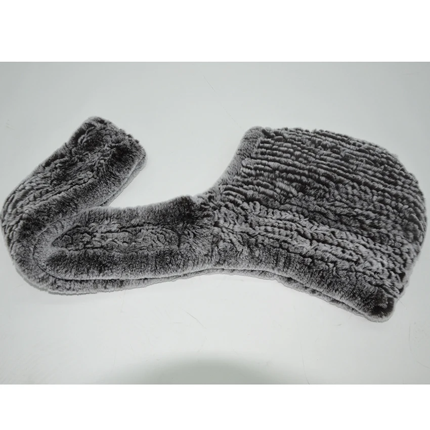 Зимняя теплая мягкая меховая шапка из натурального кролика женский модный и теплый шарф
