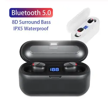 

Wireless Earphones Bluetooth 5.0 Headset Sports Earbuds with 2000mAh Charging Compartment Mini Earbuds 8D Stereo Headphone