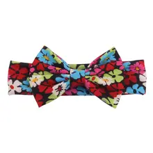 Стиль, хлопок, принт, большой бант, повязка для волос, Европа и Америка,, детская широкая повязка на голову с принтом