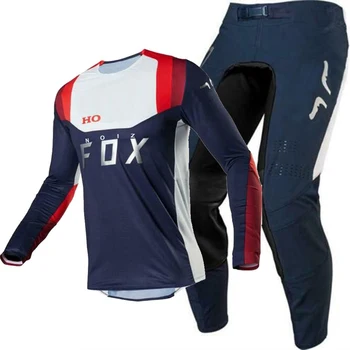 

6 Colors Men's Motocross Jersey And Pants For NOIZ Fox Flexair ATV BMX MTB Gear Set Long Sleeve Motorcycle Cycling Jersey Sets