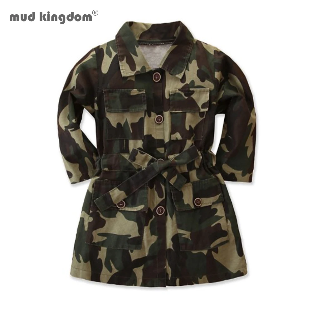 Mudkingdom/Одежда для маленьких девочек детей камуфляжная осенняя модная одежда с