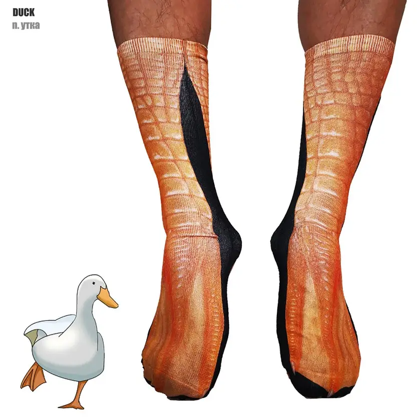 Duck Хлопковые носки с объемными животными носки с принтом лапы носки с объемными рисунками животных носки с принтом лапы мужские носки унисекс 3d женские счастливые носки - Цвет: Duck