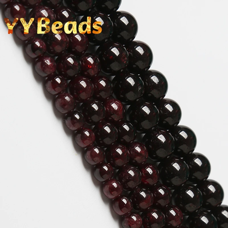 Одежда высшего качества Натуральный Темный красный гранатовый камень бисер