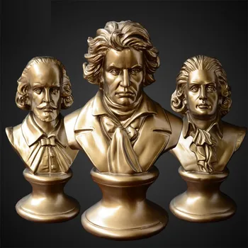 

Creative Retro Beethoven Bronze Art Sculpture Music Figure Figurine Home Decoration Accessories Resin Crafts Mozart Statue R5224
