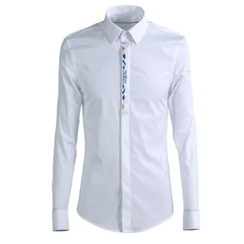 

2020 Middle Guofeng Men's Wear Door Edge Waves Embroidery Wind Men Shirt Three Nine Eight Clothing Factory