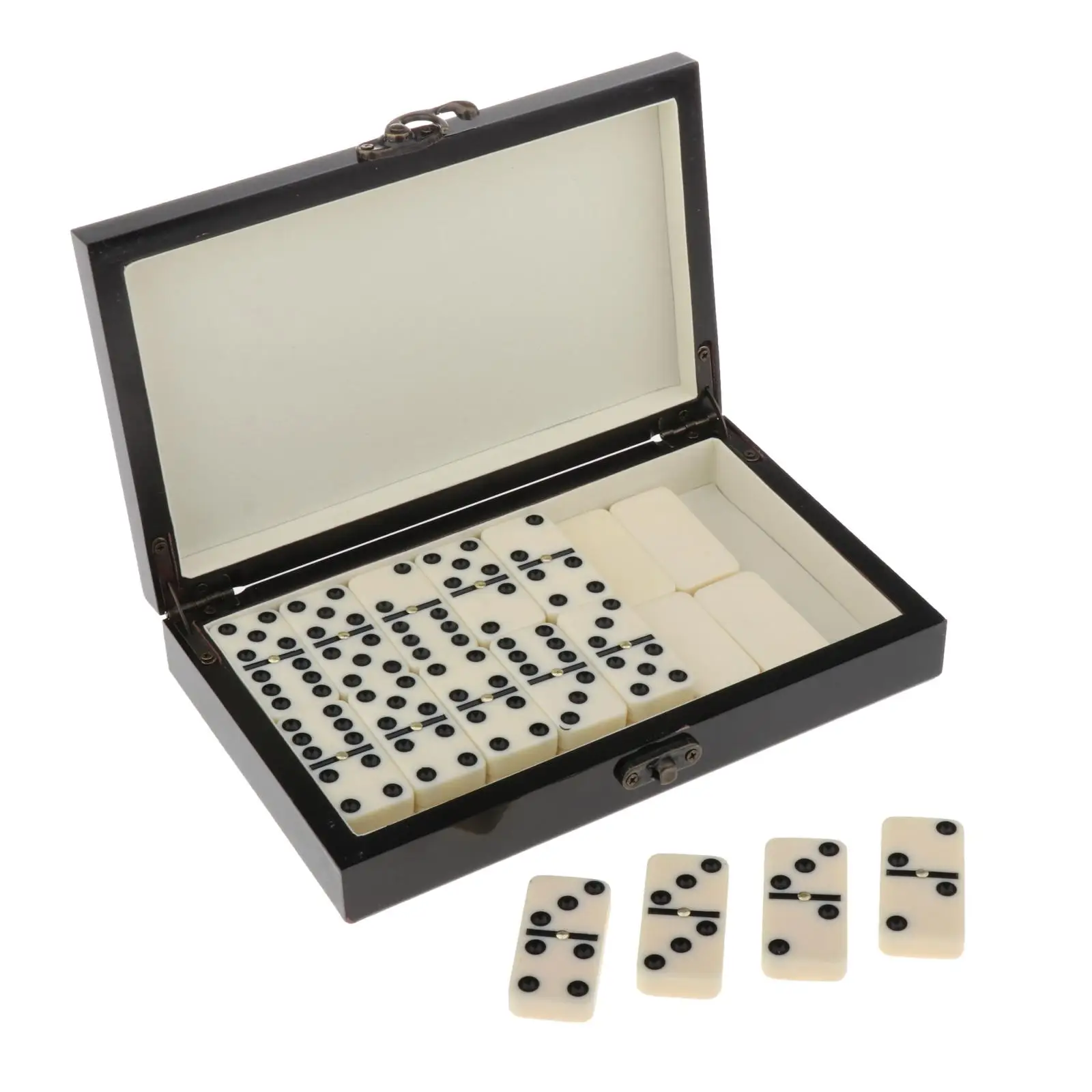 Retro Dominoes Traditional Board Travel Game Toys for Both Adults and Children, Comes with Wooden Box, Easy Storage and Carry