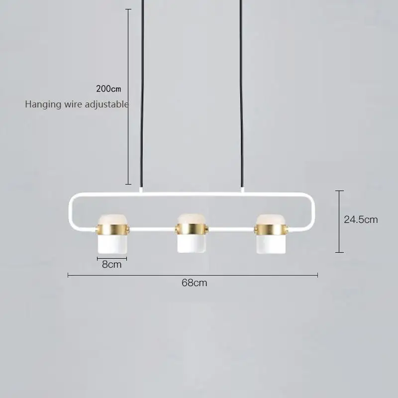 Современный Железный подвесной светильник s вращающийся подвесной светильник для спальни и кухни, подвесной светильник s Лофт-бар, подвесная Подвесная лампа - Цвет корпуса: 68cmx24.5cmWhite
