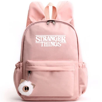

Stranger Things backpack With Rabbit Ears Modeling Shoulder Bag Backpack Student Teenager Girls cute Backpack Letter Mochila
