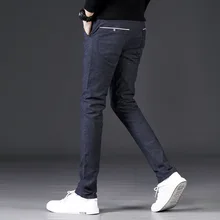 Длинные мужские брюки осень и зима корейский стиль тренд свободные облегающие брюки матовый эластичность повседневные брюки 688# поколение F