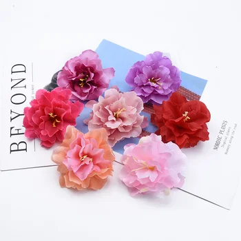 

5/10pcs Silk peony home decor accessories wedding bridal accessories clearance fake scrapbook flowers Christmas craft materials