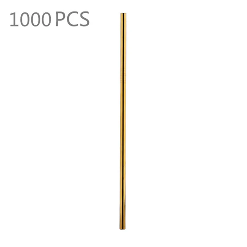 1000 pcs Пакетные соломинки 1000 шт./компл. металлическая соломинка многоразовые Оптовые трубочки для напитков из нержавеющей стали 215 мм* 6 мм Прямые согнутые соломинки для напитков - Цвет: 1000 pcs