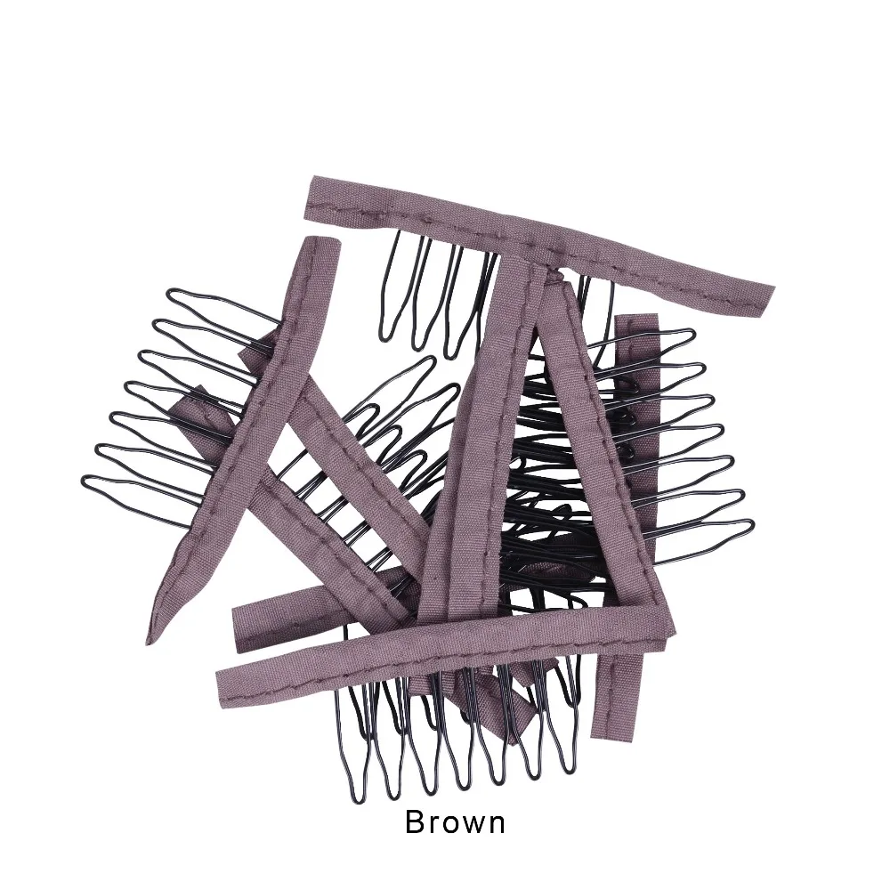 5 цветов, заколки для париков, стальной зуб, полиэстер, прочная ткань, гребни для париков, Аксессуары для париков, инструменты, 10 шт./лот