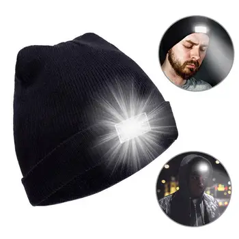 

Unisex Winter Warm Knitted Cap bright LED Head Torch Hat OutdoorHuntingRidingMountaineeringNightFishing CampingBrightLightCapHat