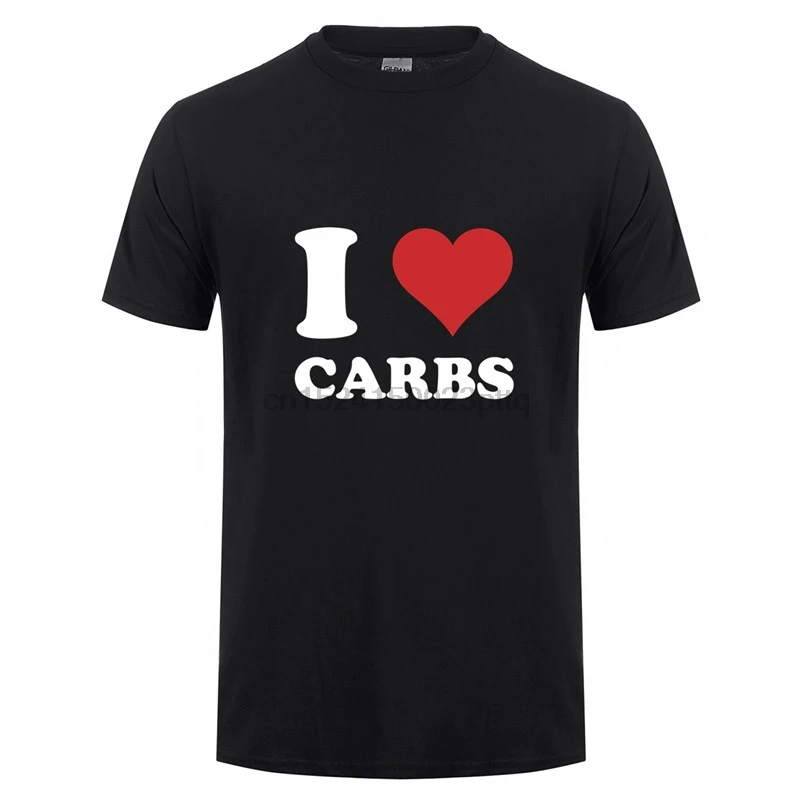 

Summer Syle Unisex I Love Carbs T Shirt Men Short Sleeve Cotton Funny Carbs T-Shirt Man Clothings Tops Ot-962