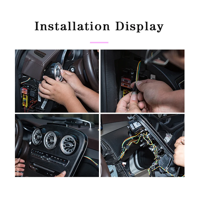 64 colors air conditioning ambient lights for W205 GLC class turbine outlet LED air vent inlet outlet front center decoration