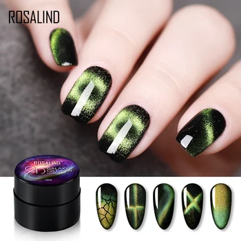 

ROSALIND Gel Nail Polish 5ml 9D Cat Eye Nail Gel Magnetic For Nail Art Set For Manicure Semi Permanent Base Top Gel Nail Varnish