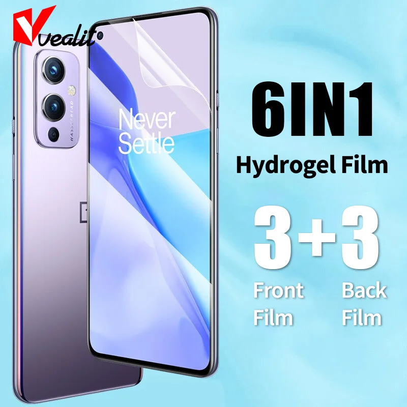 

6-IN-1 Full Cover Hydrogel Film For OnePlus 9 9R 9RT 8T 7T 6T Front Back Screen Protector OnePlus 8 9 10 Pro Nord 2 CE Not Glass