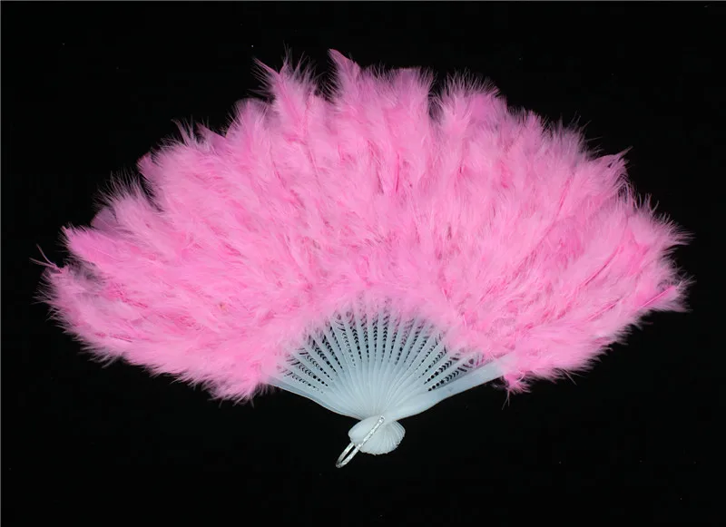 Китайский стиль перьевой вентилятор для танцев реквизит свадебный подарок ручной вентилятор складной вентилятор 26*45 см ручной вентилятор для свадебных сувениров - Цвет: Pink