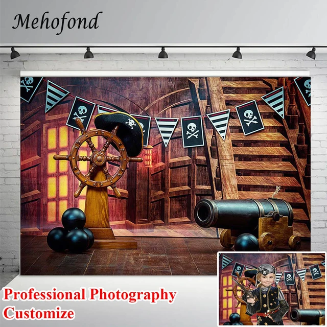 Mehofond Boy Photography Backdrops Retro Wooden Pirate Ship Deck Cannon  Bomb Photo Background For Studio Photocall Photozone - AliExpress
